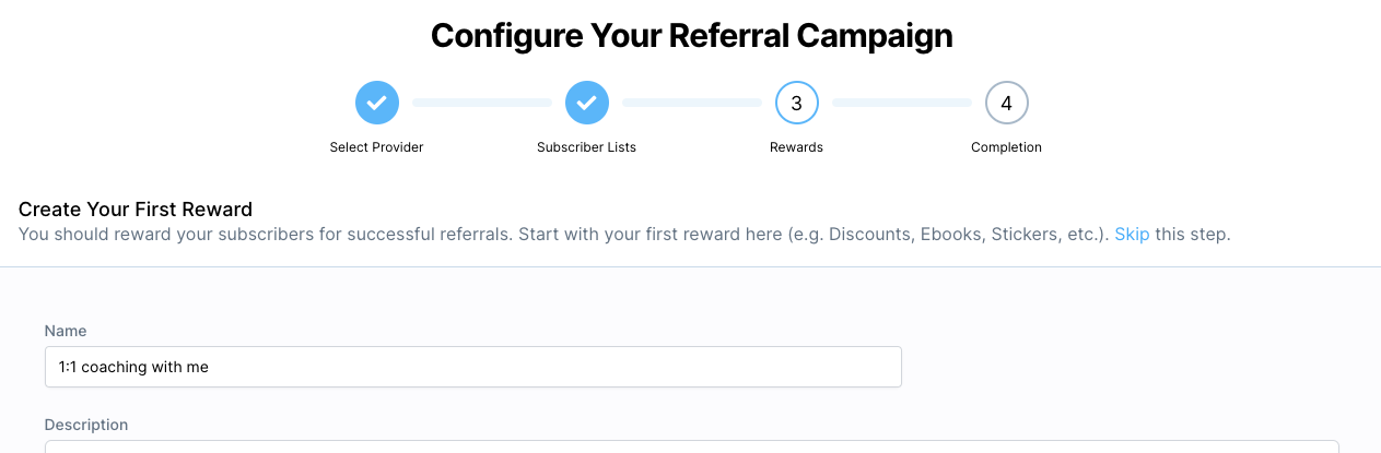 Firewards and MailerLite Create Your First Reward